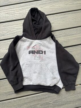 And1 Black & Gray Raglan Hoodie for Kids